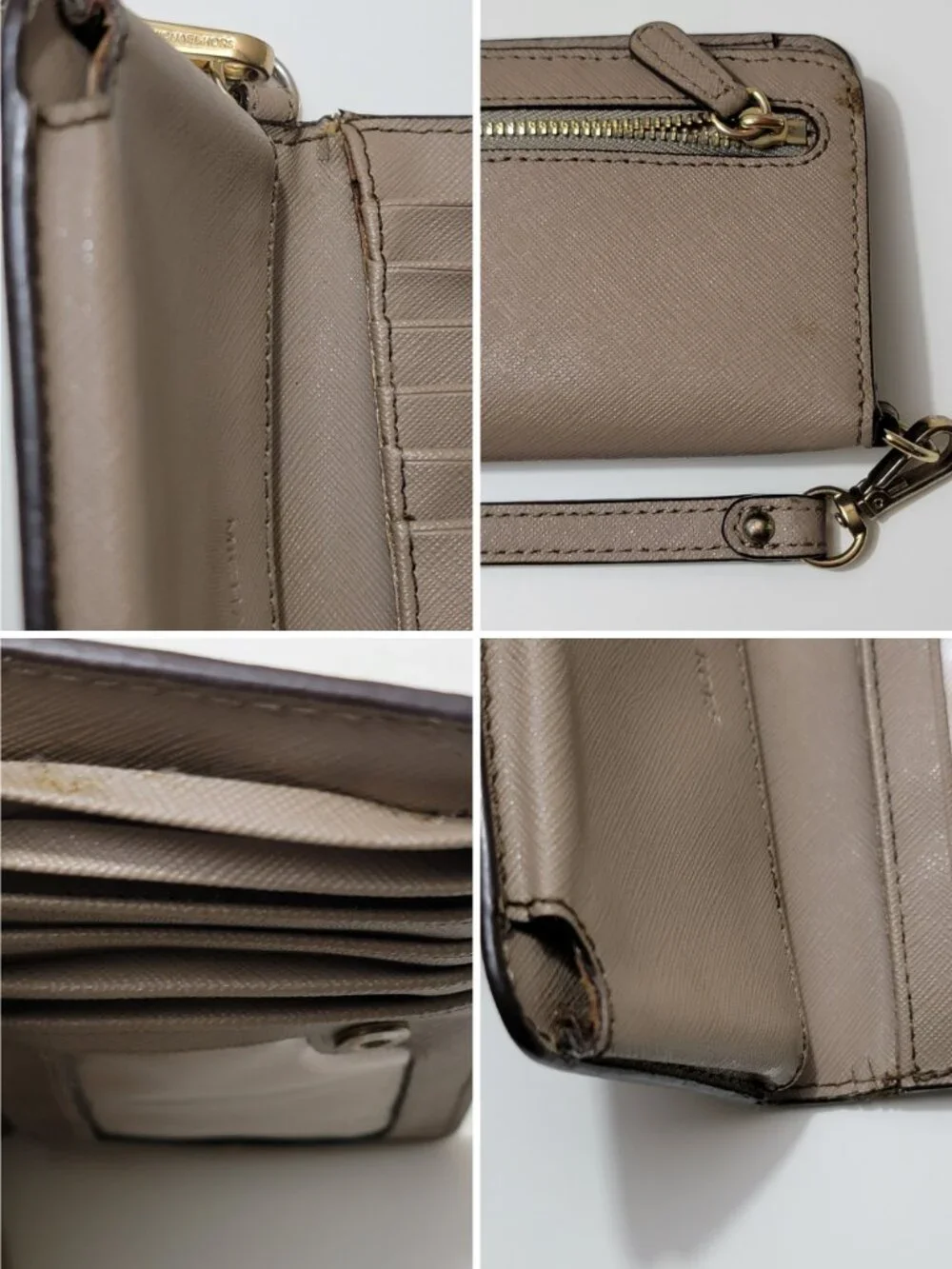 Michael Kors Jet Set Travel Large Flat Phone Case Wristlet Wallet Dark Dune